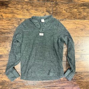 Abercrombie & Fitch Men’s Long Sleeve Henley Shirt Gray XXL